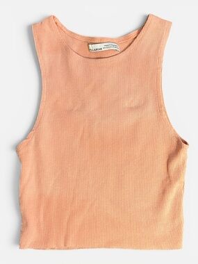Pull & Bear Ribbed light pink tank top